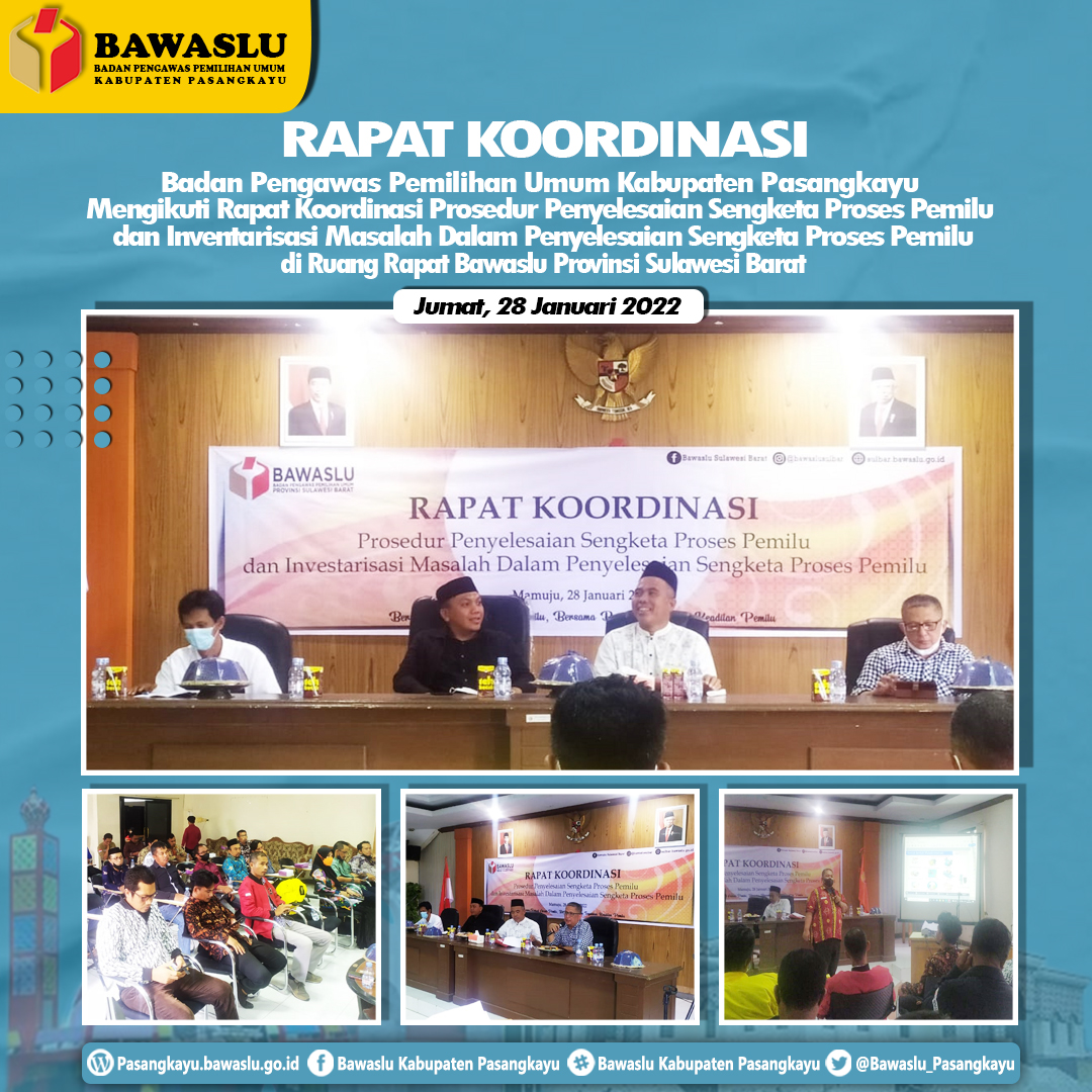 Rapat Kordinasi Prosedur Penyelesaian Sengketa Proses Pemilu dan Inventarisasi Masalah Dalam Penyelesaian Sengketa Proses Pemilu