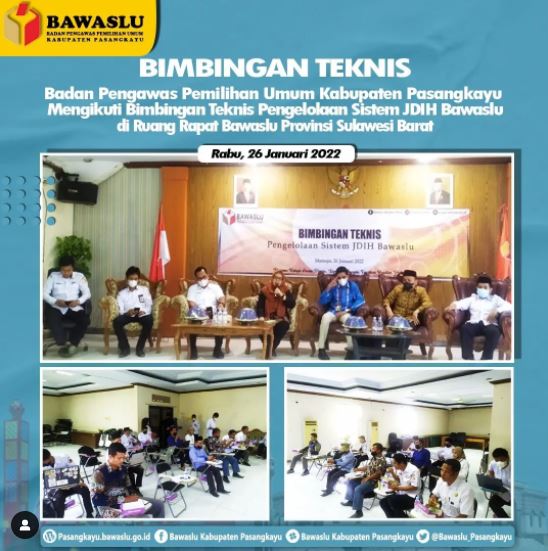 BAWASLU KABUPATEN PASANGKAYU MENGIKUTI BIMBINGAN TEKNIS PENGELOLAAN SISTEM JDIH BAWASLU