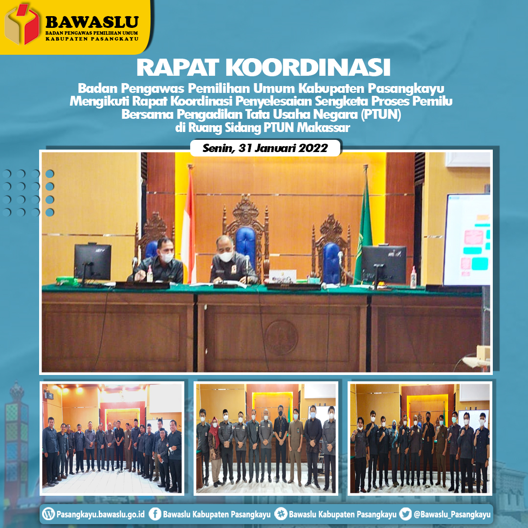Rapat koordinasi dan audensi terkait dengan pelaksanaan penyelesaian sengketa proses pemilu di Pengadilan Tata Usaha Negara