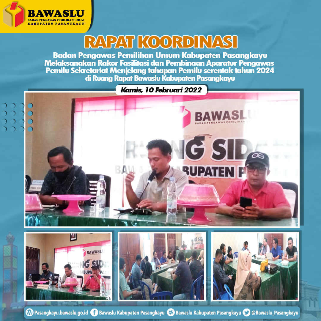 MENJELANG TAHAPAN PEMILU BAWASLU PASANGKAYU MENINGKATKAN  KESIAPAN DAN SDM STAF
