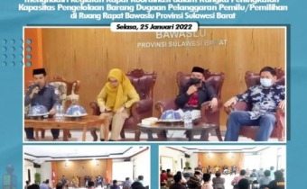 BAWASLU KABUPATEN PASANGKAYU  MENGIKUTI KEGIATAN RAPAT KORDINASI PENINGKATAN KAPASITAS PENGELOLAAN BARANG DUGAAN PELANGGARAN