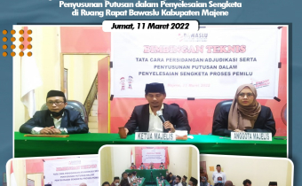 BAWASLU KABUPATEN PASANGKAYU MENGHADIRI BIMTEK  SIDANG AJUDIKASI DAN MEKANISME PENYUSUNAN PUTUSAN