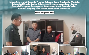 KEPALA SEKRETARIAT BAWASLU PROVINSI SULAWESI BARAT IMBAU JAJARAN STAF BAWASLU PASANGKAYU TINGKATKAN KINERJA SEKALIGUS MEMPERSIPAKAN DIRI DALAM REKRUTMEN PPPK